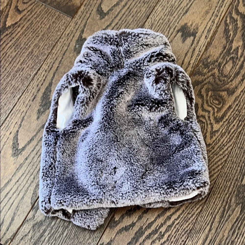 Gray Plush Faux Fur Vest miniclasix 6 months baby euc sale